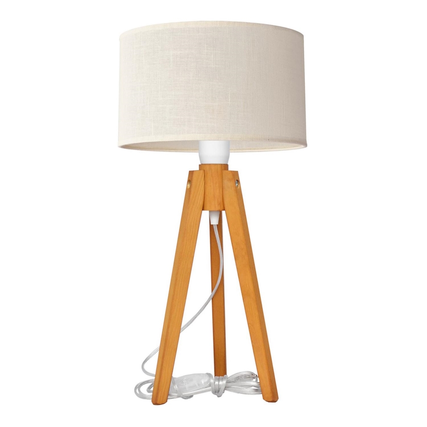 Lampada da tavolo ALBA 1xE27/15W/230V color crema/quercia