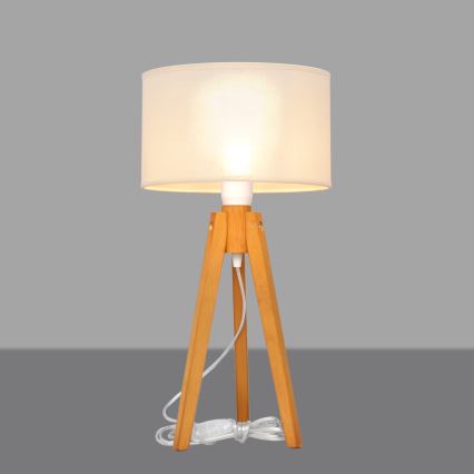 Lampada da tavolo ALBA 1xE27/15W/230V color crema/quercia