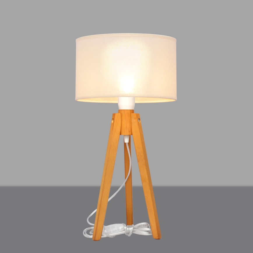 Lampada da tavolo ALBA 1xE27/15W/230V color crema/quercia