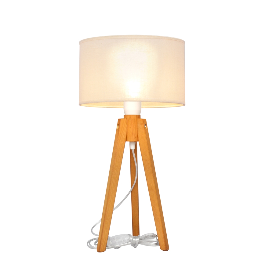 Lampada da tavolo ALBA 1xE27/15W/230V color crema/quercia