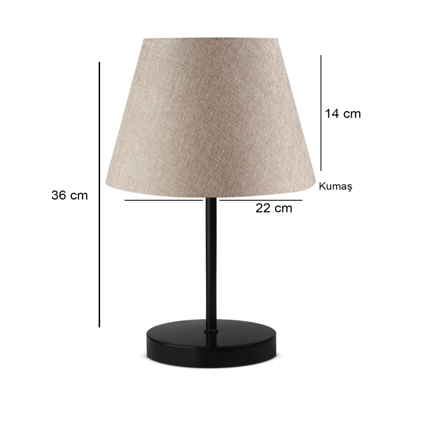 Lampada da tavolo AYD 1xE27/40W/230V beige/nera