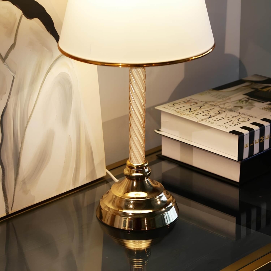 Lampada da tavolo AYD 1xE27/40W/230V bianco/oro