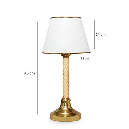 Lampada da tavolo AYD 1xE27/40W/230V bianco/oro