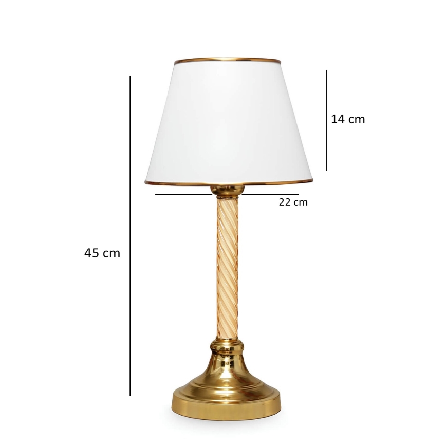 Lampada da tavolo AYD 1xE27/40W/230V bianco/oro