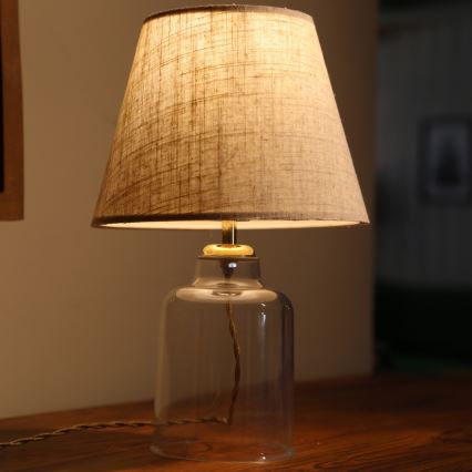 Lampada da tavolo AYD 1xE27/40W/230V grigia/trasparente