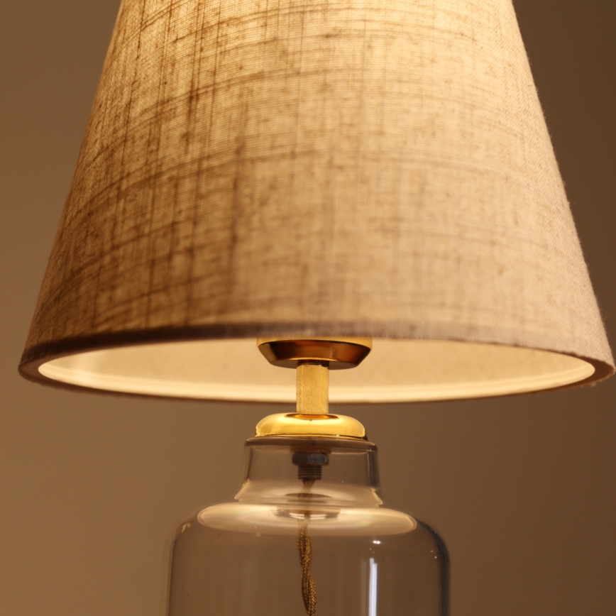 Lampada da tavolo AYD 1xE27/40W/230V grigia/trasparente