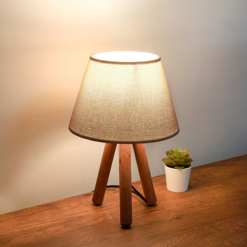 Lampada da tavolo AYD 1xE27/40W/230V marrone/beige