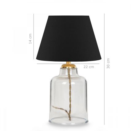 Lampada da tavolo AYD 1xE27/40W/230V nero/trasparente