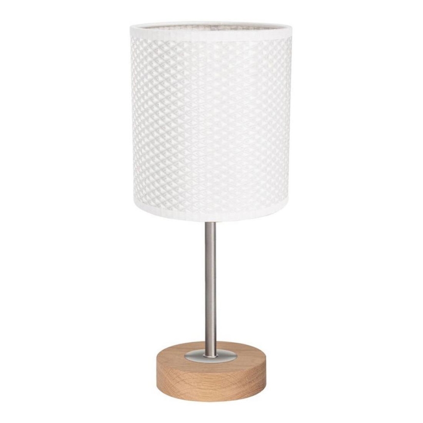 Lampada da tavolo BENITA 1xE27/60W/230V 30 cm bianco/quercia