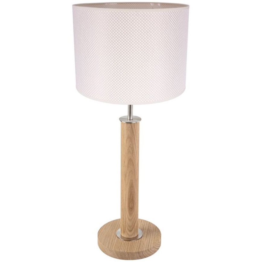 Lampada da tavolo BENITA 1xE27/60W/230V 61 cm color crema/quercia