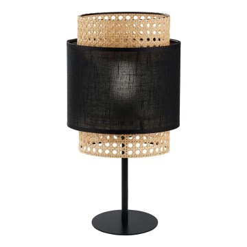 Lampada da tavolo BOHO 1xE27/15W/230V nera/rattan