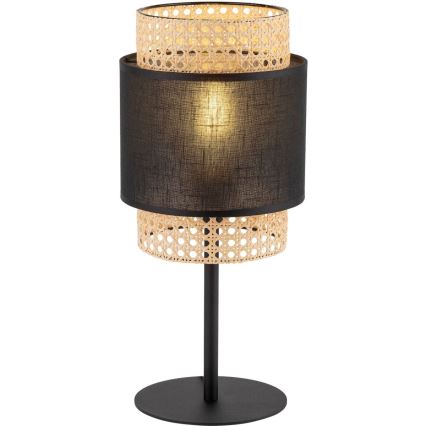 Lampada da tavolo BOHO 1xE27/15W/230V nera/rattan