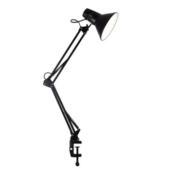 Lampada da tavolo con clip WORKER 1xE27/10W/230V nera