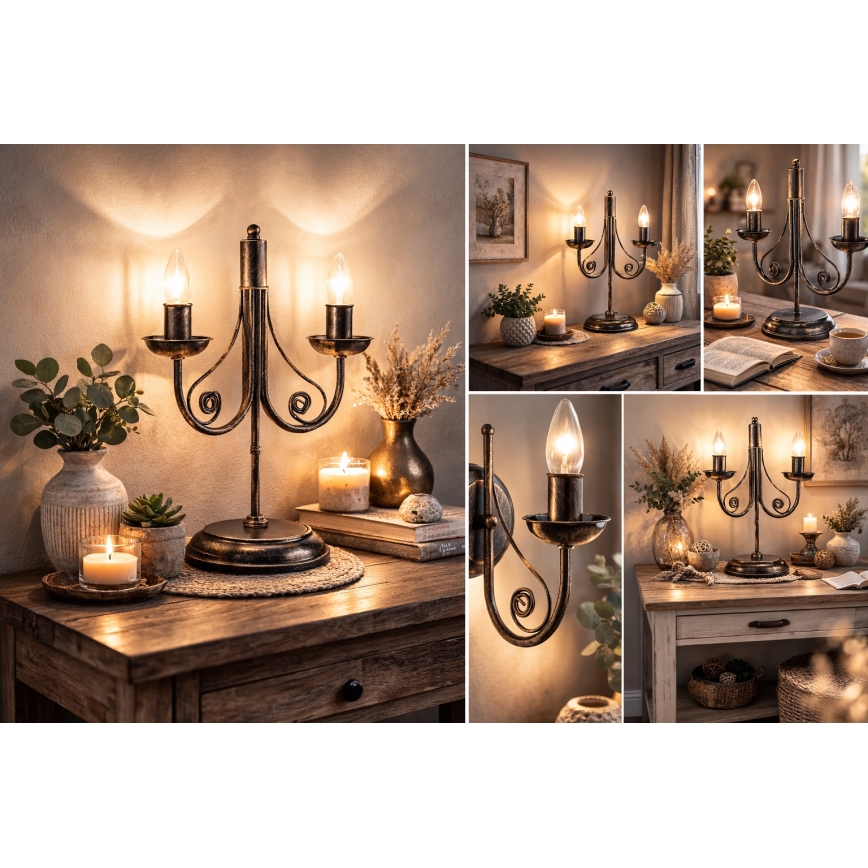 Lampada da tavolo DONATO 2xE14/40W/230V