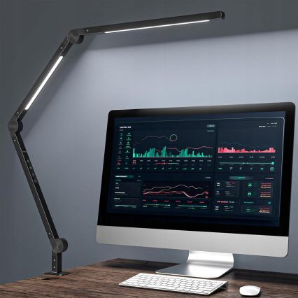 Lampada da tavolo LED dimmerabile a sfioramento, flessibile, con clip LED/12W/230V 3000/4000/6000K nera