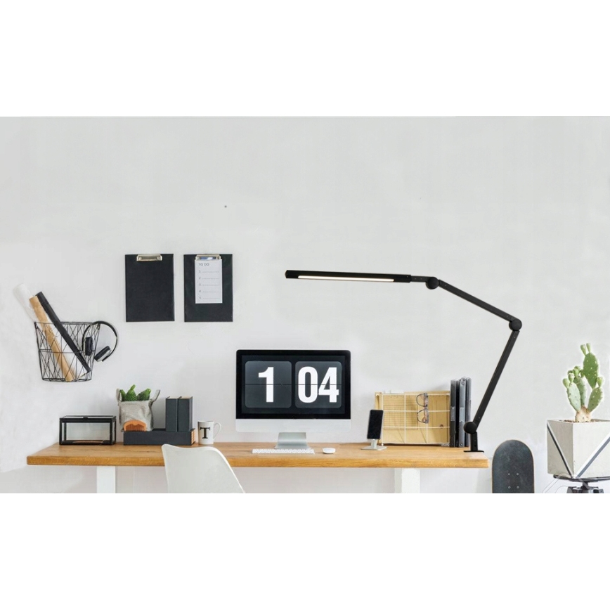 Lampada da tavolo LED dimmerabile a sfioramento, flessibile, con clip LED/12W/230V 3000/4000/6000K nera