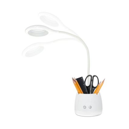 Lampada da tavolo flessibile ricaricabile a LED dimmerabile LUSIA LED/5W/5V 3000/4000K 1200 mAh bianco