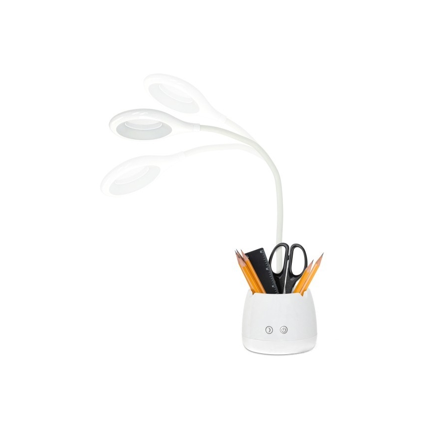 Lampada da tavolo flessibile ricaricabile a LED dimmerabile LUSIA LED/5W/5V 3000/4000K 1200 mAh bianco