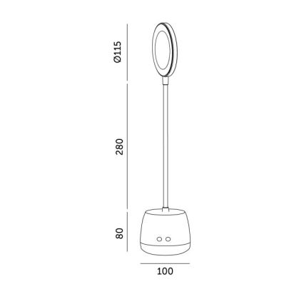 Lampada da tavolo flessibile ricaricabile a LED dimmerabile LUSIA LED/5W/5V 3000/4000K 1200 mAh bianco