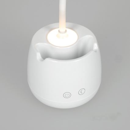 Lampada da tavolo flessibile ricaricabile a LED dimmerabile LUSIA LED/5W/5V 3000/4000K 1200 mAh bianco