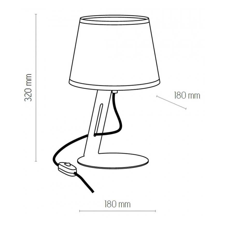 Lampada da tavolo GRACIA 1xE27/60W/230V bianca