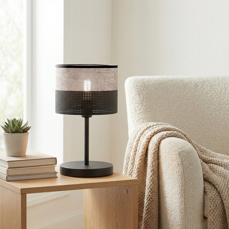 Lampada da tavolo KARBON 1xE27/15W/230V nera/grigia
