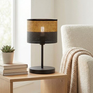 Lampada da tavolo KARBON 1xE27/15W/230V nero/marrone