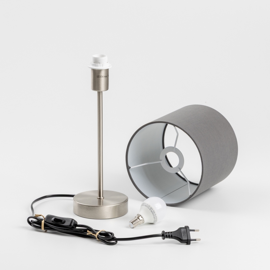 Lampada da tavolo LED 1xE14/5W/230V grigia/cromo opaco