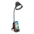 Lampada da tavolo LED+CCT dimmerabile con ricarica wireless QI IDEAL LED/8W/230V 2700/4000/5000K marrone