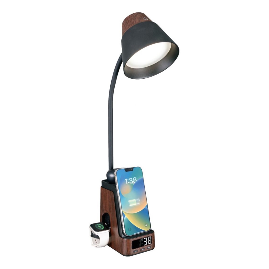 Lampada da tavolo LED+CCT dimmerabile con ricarica wireless QI IDEAL LED/8W/230V 2700/4000/5000K marrone