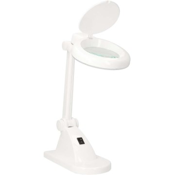 Lampada da tavolo LED con lente d'ingrandimento LED/6W/230V bianca