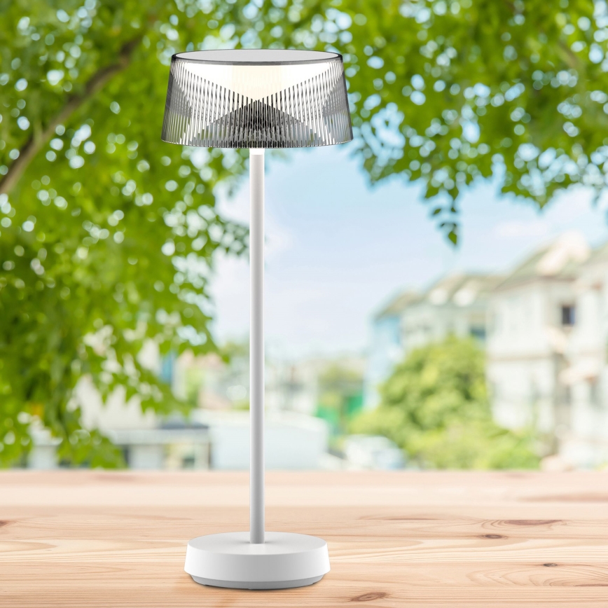 LED Dimmerabile touch per esterni lampada da tavolo CASABLANCA LED/3,4W/5V USB 3600 mAh IP44 bianco