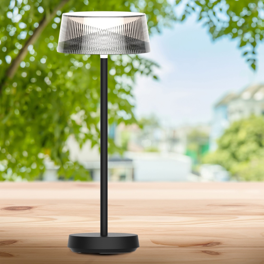 LED Dimmerabile touch per esterni lampada da tavolo CASABLANCA LED/3,4W/5V USB 3600 mAh IP44 nero