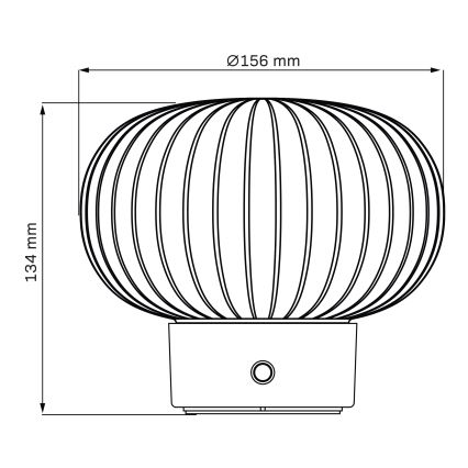 Lampada da tavolo LED dimmerabile con funzione Touch LATTE LED/1,8W/5V USB 2000 mAh cromo opaco/bianco