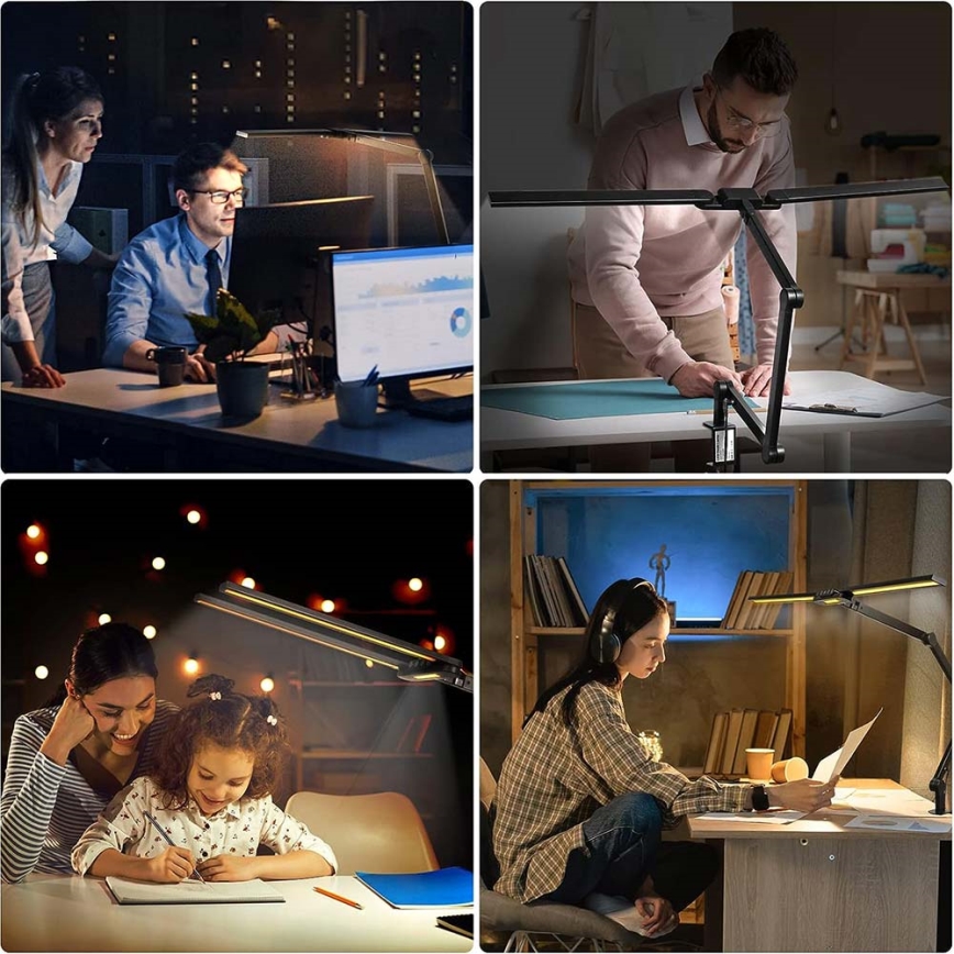 LED Dimmerabile touch flessibile lampada da tavolo POINTIQ LED/24W/230V 3000-6500K CRI 92 nero