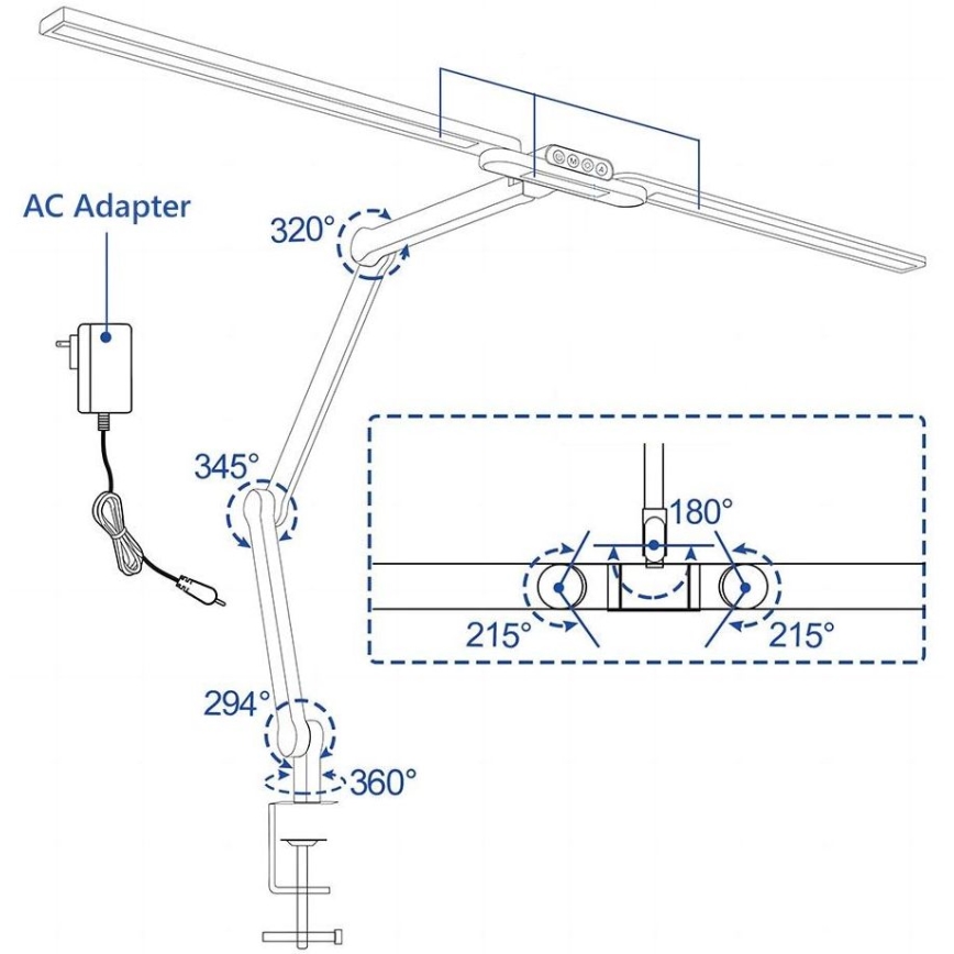 LED Dimmerabile touch flessibile lampada da tavolo POINTIQ LED/24W/230V 3000-6500K CRI 92 nero