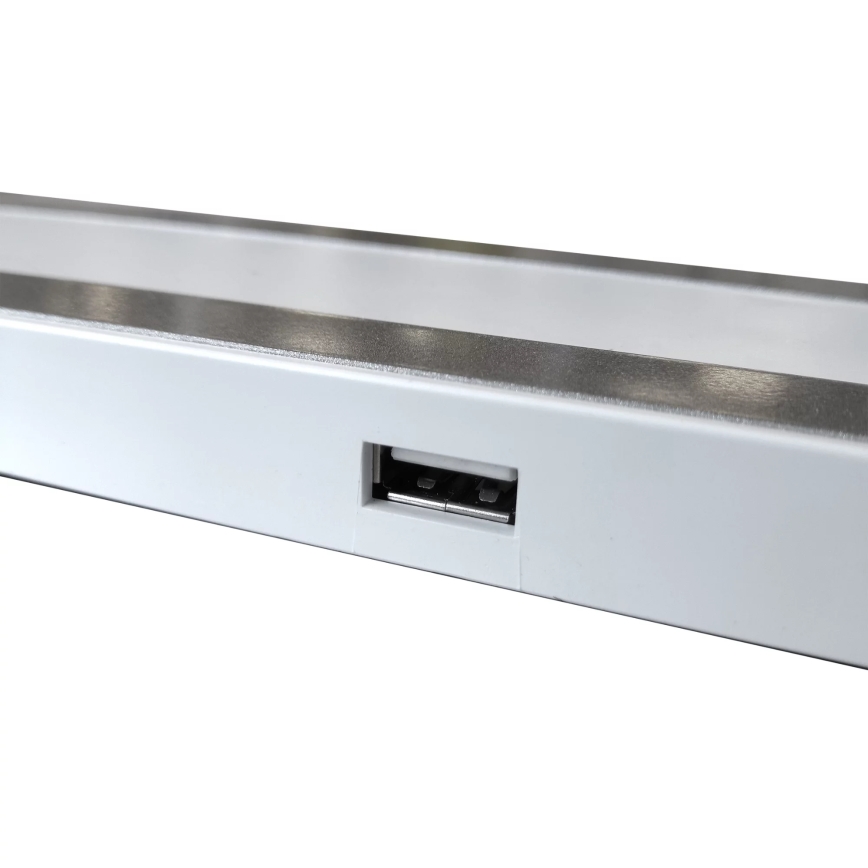 Lampada da tavolo LED dimmerabile con funzione Touch MADERA LED/7W/230V USB bianco