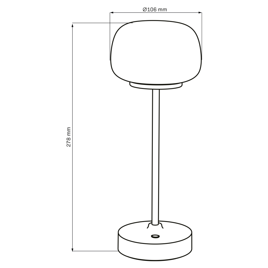 Lampada da tavolo LED dimmerabile con funzione Touch RIMINI LED/2W/5V USB 2000 mAh nero/bianco