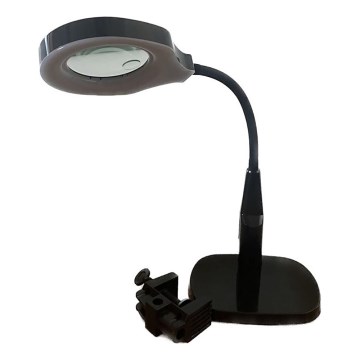 Lampada da tavolo LED dimmerabile con lente d'ingrandimento bifocale LED/6W/230V 6000-7000K nero