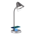 Lampada da tavolo LED dimmerabile con ricarica wireless	 FINCH LED/9W/12/230V grigio/cromo lucido