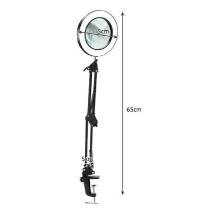 Lampada da tavolo LED dimmerabile con una lente d'ingrandimento LED/6W/5V 3000K/4000K/6000K nero