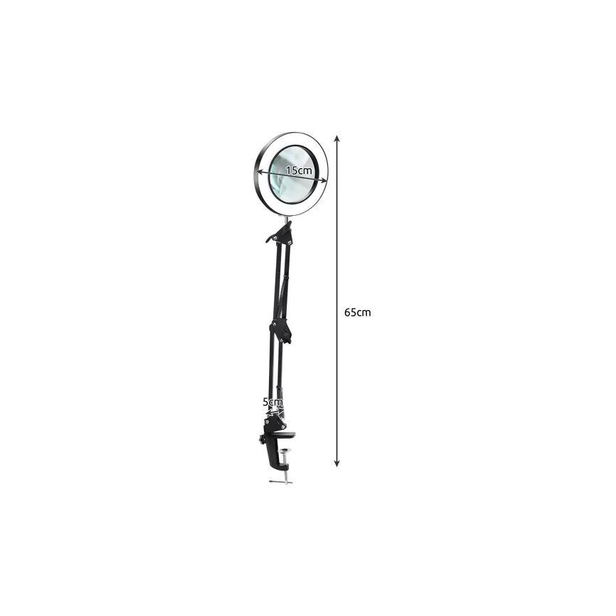 Lampada da tavolo LED dimmerabile con una lente d'ingrandimento LED/6W/5V 3000K/4000K/6000K nero
