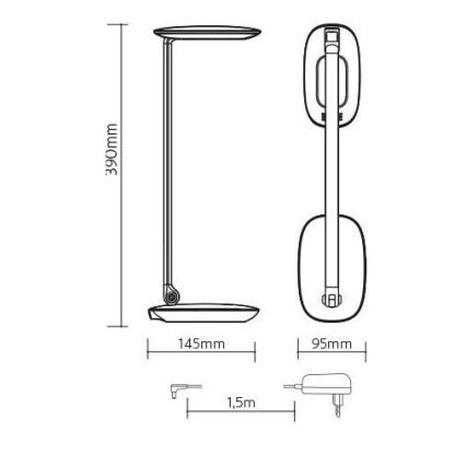 Lampada da tavolo LED dimmerabile con USB MOANA LED/6W/230V rosa