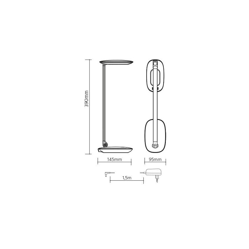 Lampada da tavolo LED dimmerabile con USB MOANA LED/6W/230V rosa