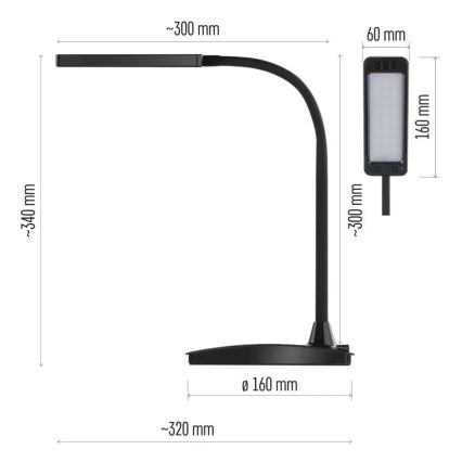 Lampada da tavolo LED dimmerabile EDDY LED/6W/230V 3000/4500/6800K nera