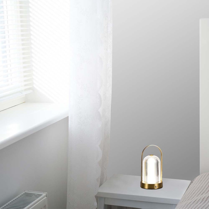 LED Lampada da tavolo touch ricaricabile e dimmerabile LED/1W/5V 3000-6000K 1800 mAh oro