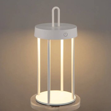 Lampada da tavolo LED dimmerabile per esterni ricaricabile a sfioramento GENTLE LED/1,5W/3,7V 3000 mAh IP44 bianca
