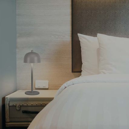 Lampada da tavolo LED ricaricabile dimmerabile con touch LED/1W/5V 3000-6000K 1800 mAh grigio