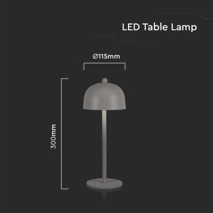 Lampada da tavolo LED ricaricabile dimmerabile con touch LED/1W/5V 3000-6000K 1800 mAh grigio