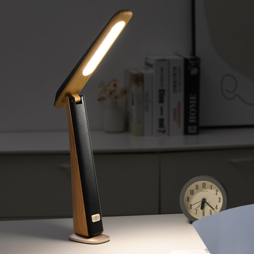Lampada da tavolo ricaricabile dimmerabile a LED TOP LED/4W/5V 1800 mAh 3000/4000/5000K marrone/nera